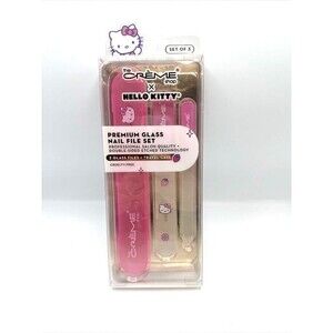 The Creme Shop x Hello Kitty PREMIUM GLASS NAIL FILE SET w/ Case (Pink) -NEW